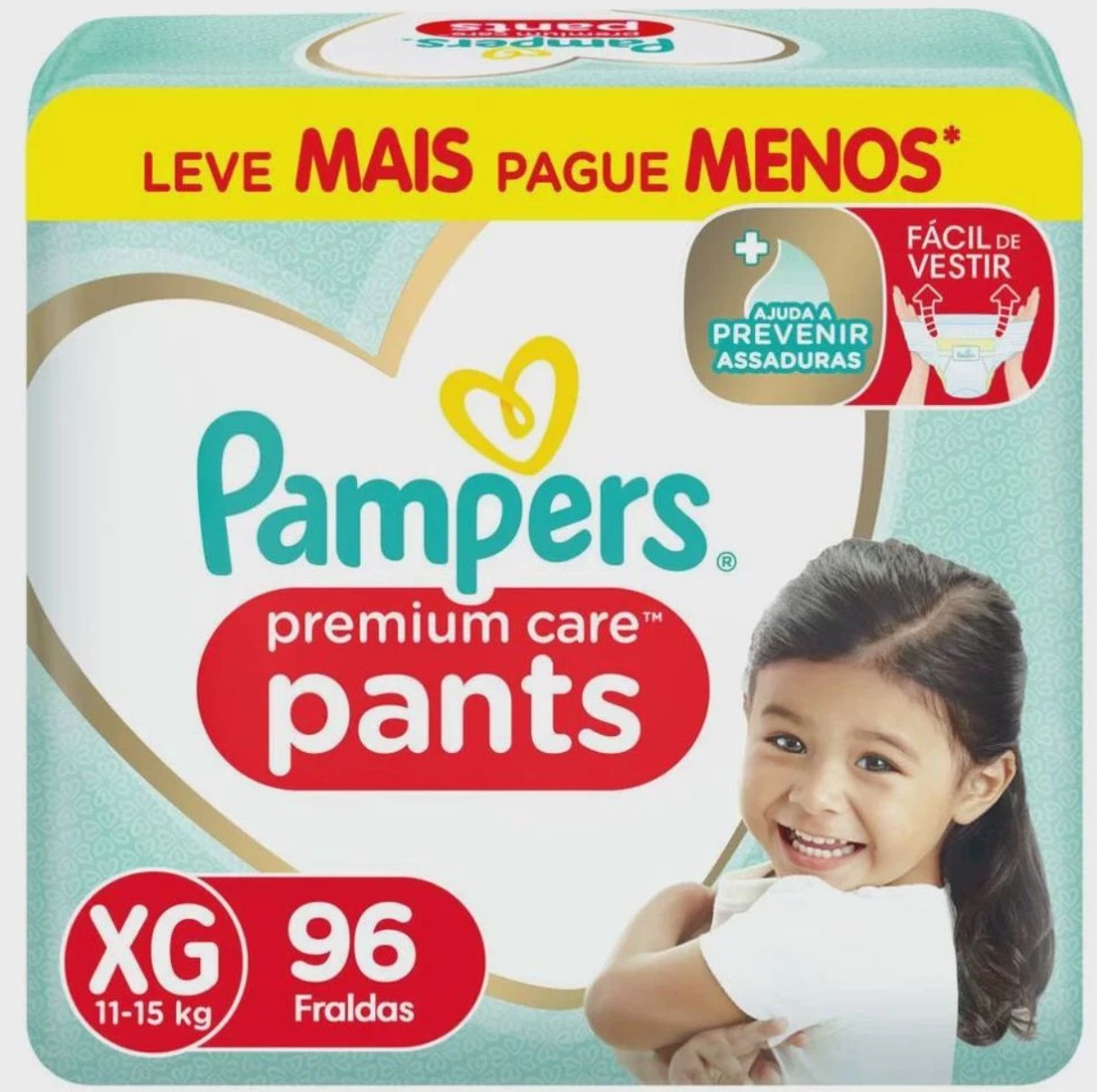 Fraldas Pampers Premium Care Pants XG 96 Unidades