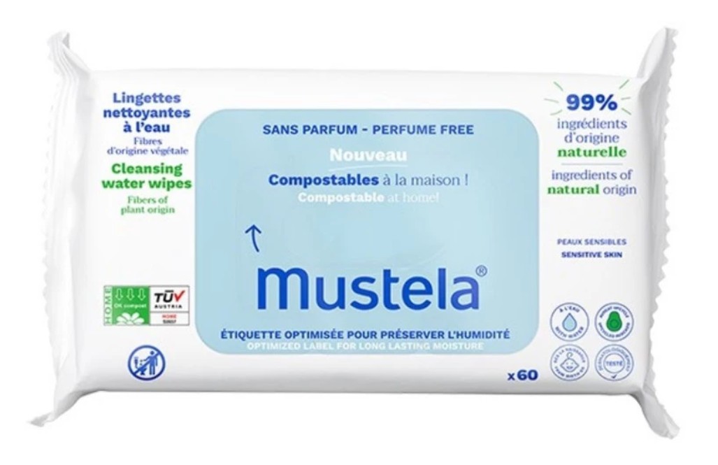 Toalhas Umedecidas Mustela Sem Perfume 60 Unidades